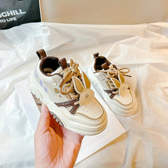 Girl's Animal Ornament Sneakers Lace Up Shoes