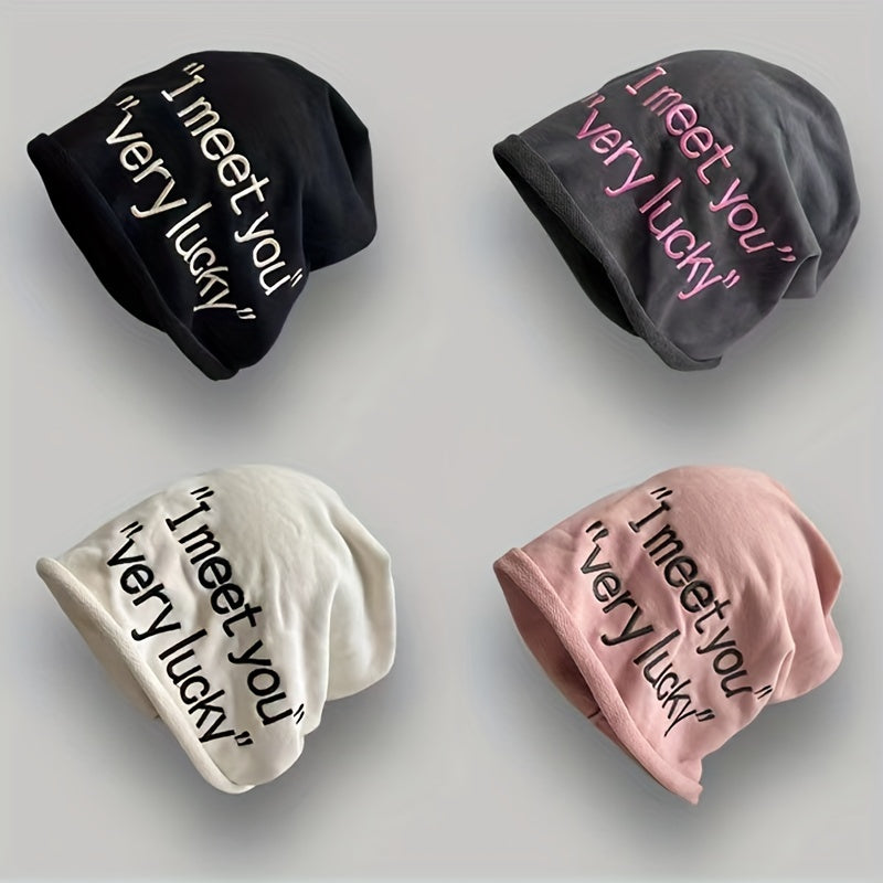Fashionable Ear Protection Sport Beanie Hat with Embroidery