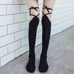 Strappy Thigh High Socks Lolita Over The Knee Socks Women's Stockings