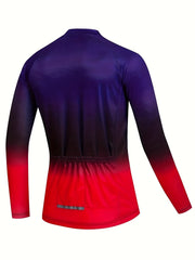 Men's Cycling Jersey Gradient Graphic Long Sleeves Shirt For Biking