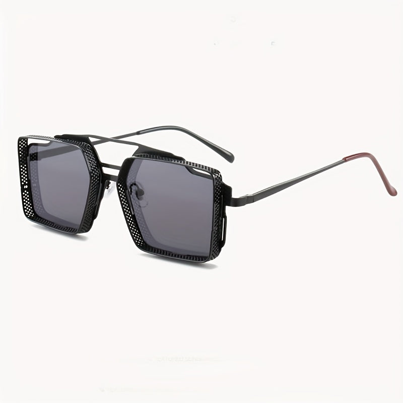 Men's Retro Steampunk Sunglasses Vintage Hollow Square Sunglasses
