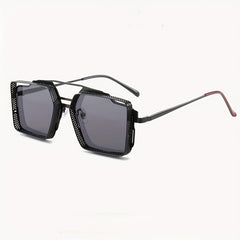 Men's Retro Steampunk Sunglasses Vintage Hollow Square Sunglasses