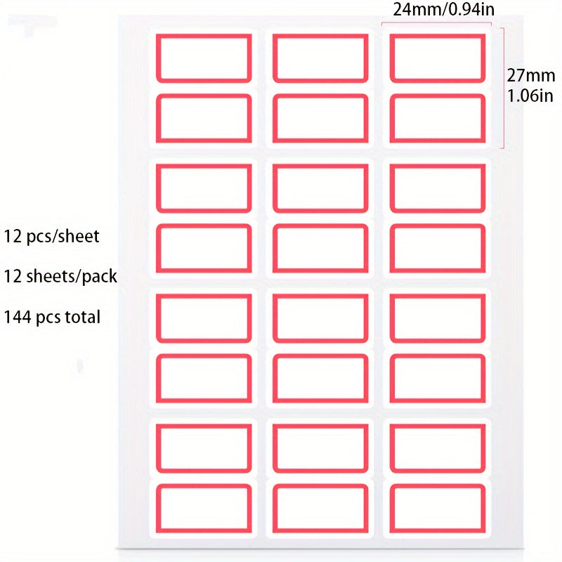 144 Pcs Folder Labels Self Adhesive Labeling Paper Name Sorting Stickers