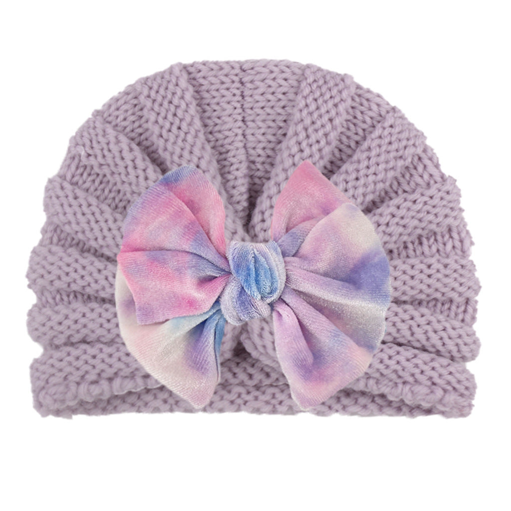 Winter Children's Wool Bow Hat for Baby 0-3 Years