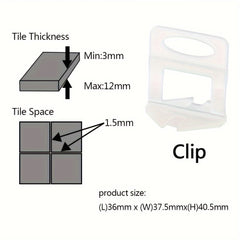 100pcs Tile Leveler Clamps Wedges Floor Tile Leveling System Clips