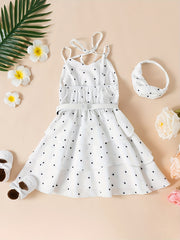 Polka Dot Print Layered Cami Dress