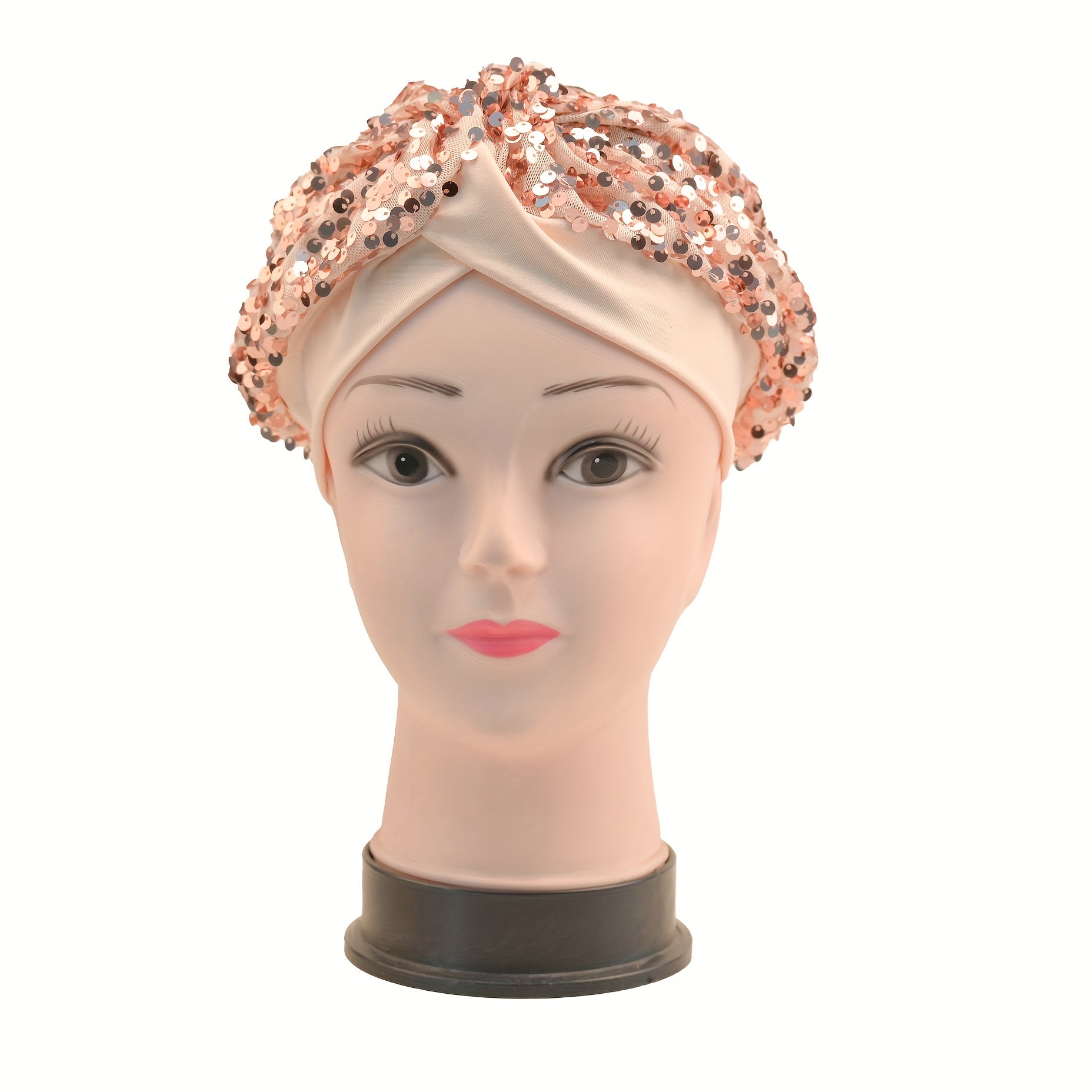 Sequin Decor Turban Cap Stylish Women's Head Wraps