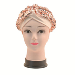 Sequin Decor Turban Cap Stylish Women's Head Wraps