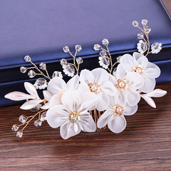 Bridal Hair Jewelry Hairpin Set Ceramic Flowers High Bridal Hair Jewelry