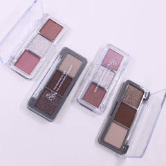 3-in-1 Eyeshadow Palette with Shimmer, Glitter, & Matte Finish
