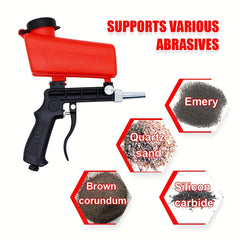Portable Gravity Sandblasting Gun 90psi Red Rust Removal Sandblasting Machine