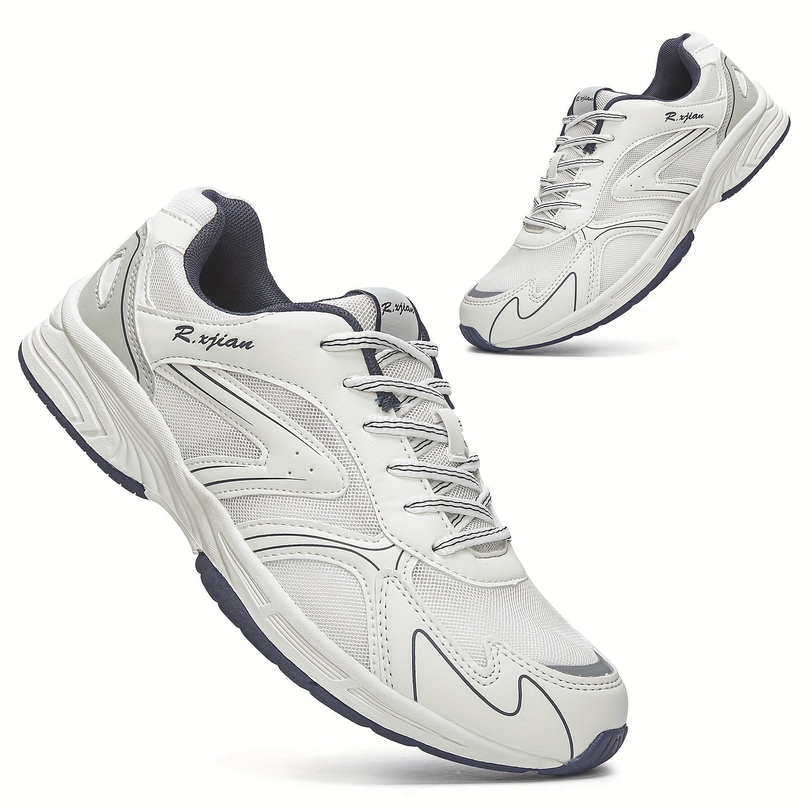 Men's Mesh Running Shoes Breathable Lace Up Sneakers for Outdoor Activities