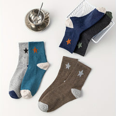 5 Pairs Star Pattern Socks Mid Tube Stockings
