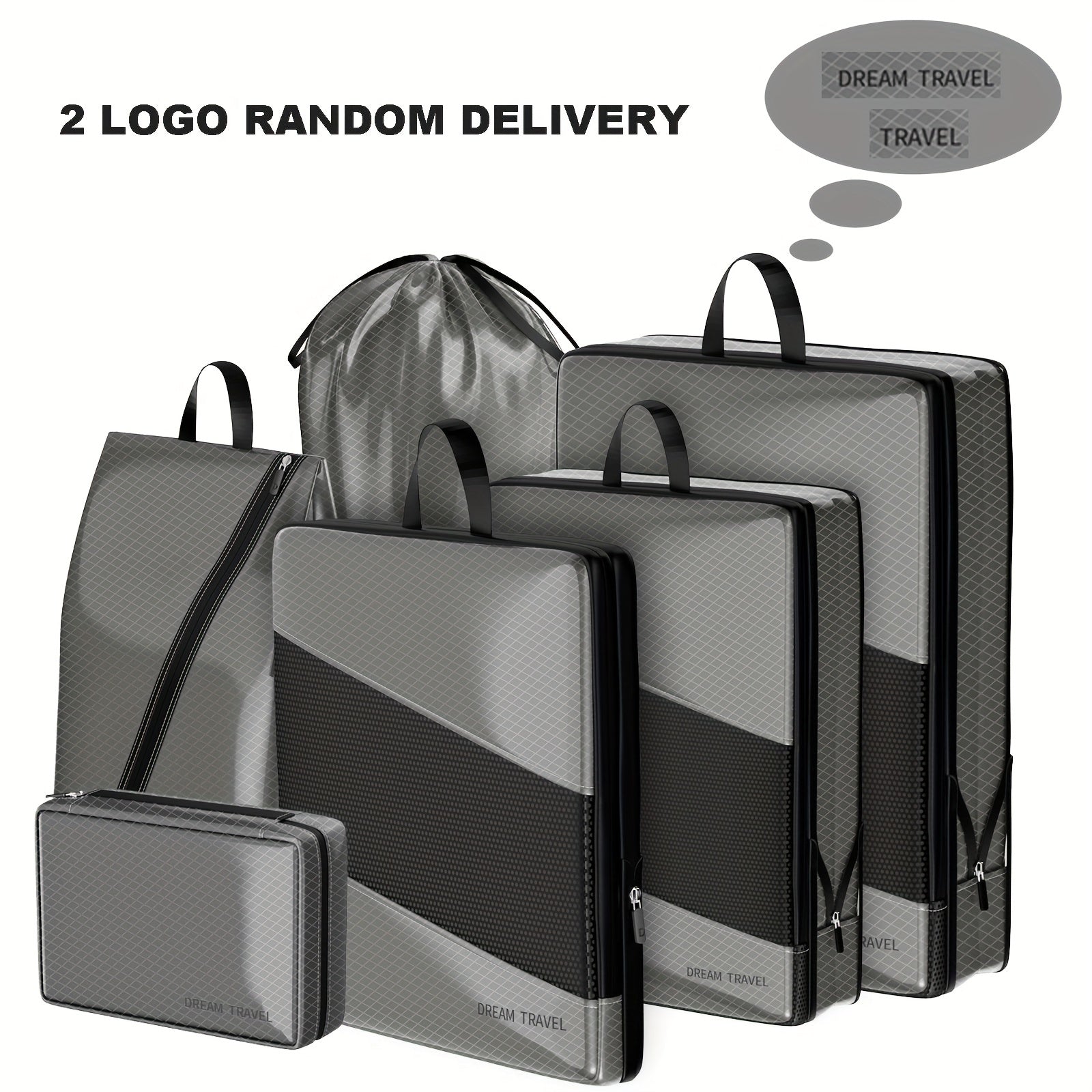6pcs Compression Luggage Packing Organizer Set Lightweight Storage Bag