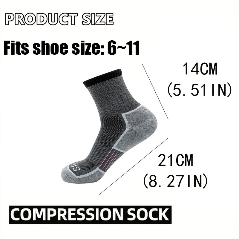 6 Pairs Basketball Socks for Men & Women - Cushioned Athletic Crew Socks