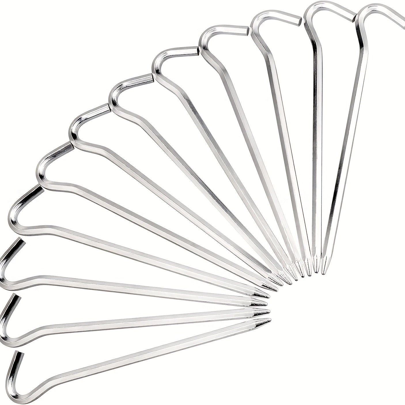 12pcs Aluminum Tent Stakes & Hooks for Camping & Canopy