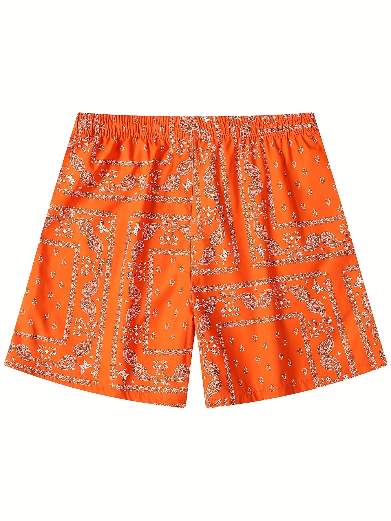 Paisley Pattern Beach Shorts Drawstring Waist Men's Casual Summer Resort