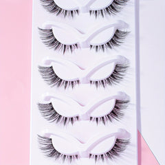5 Pairs Cat Eye False Eyelashes Fox Eye Lashes Angle Winged