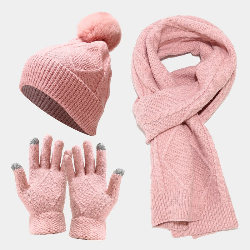 Women's Beanie Scarf & Tech Touch Gloves Set - Valentines