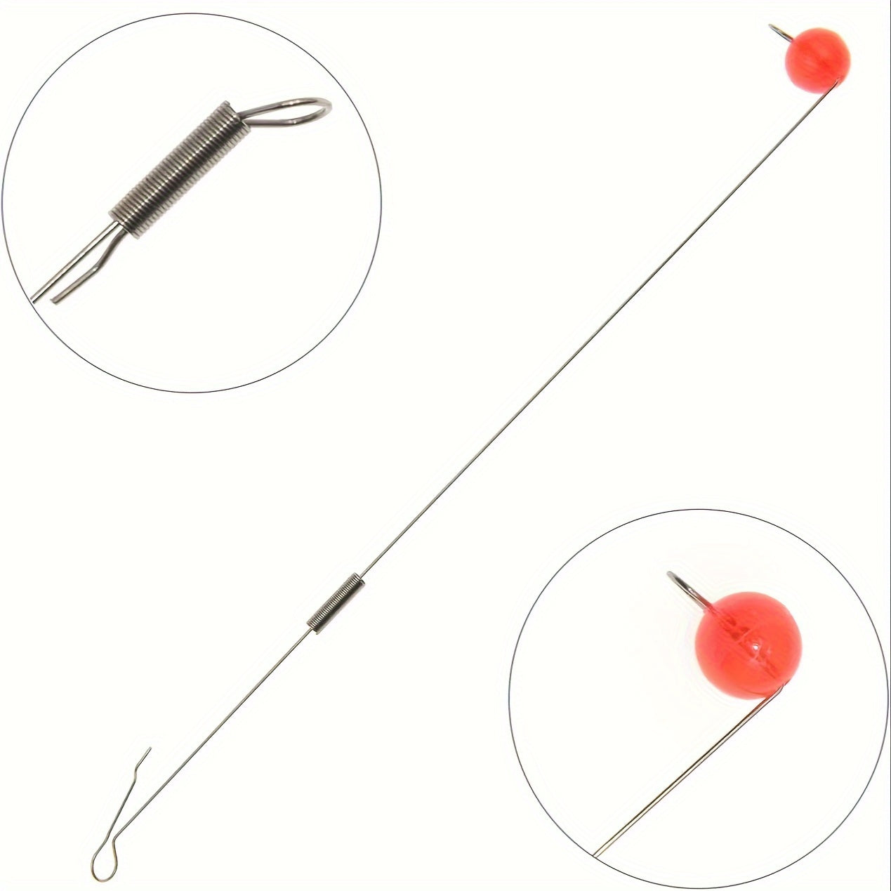 Ice Fishing Red Spring Bobber Stops Stainless Steel Wire Beads