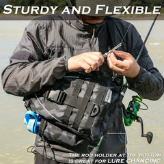Ghosthorn Fishing Backpack with Rod Holder Tackle Sling Bag for Men