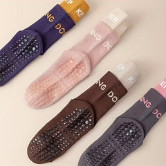 6 Pairs Letter Print Non-Slip Sports Socks for Women