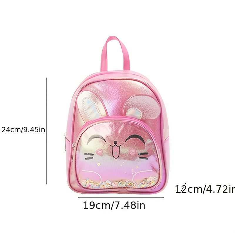 Rabbit Ears Backpack for Girls with Colorful Sequins Waterproof Lightweight Bag