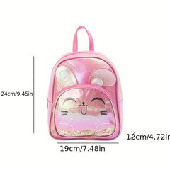 Rabbit Ears Backpack for Girls with Colorful Sequins Waterproof Lightweight Bag