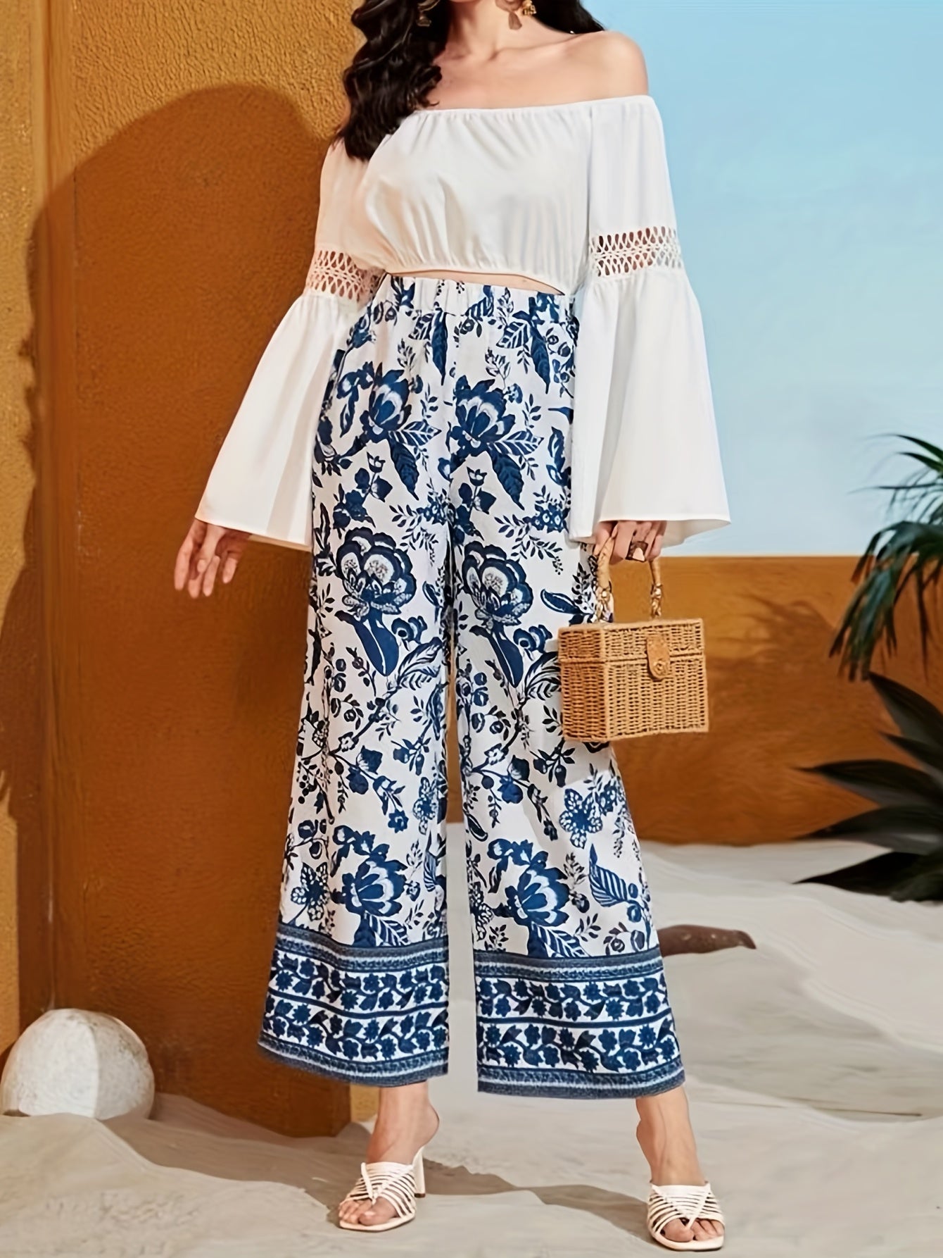 Floral Wide Leg Pants for Women Spring & Summer