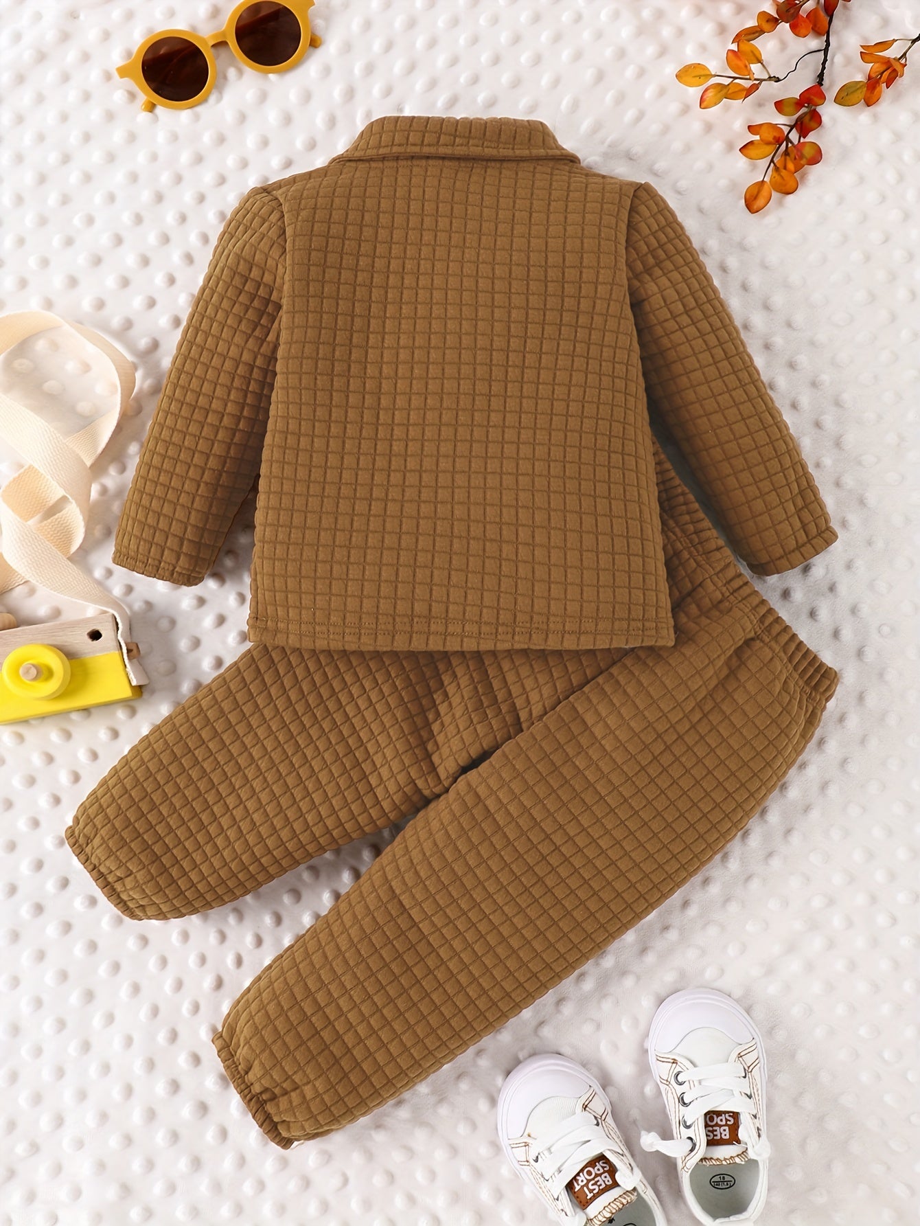 Baby Boys Checkered Sports Pullover Top Pants Set