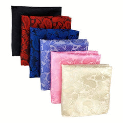 6pcs Men's Handkerchief Square Towel Paisley Flower Suit Pocket Combo