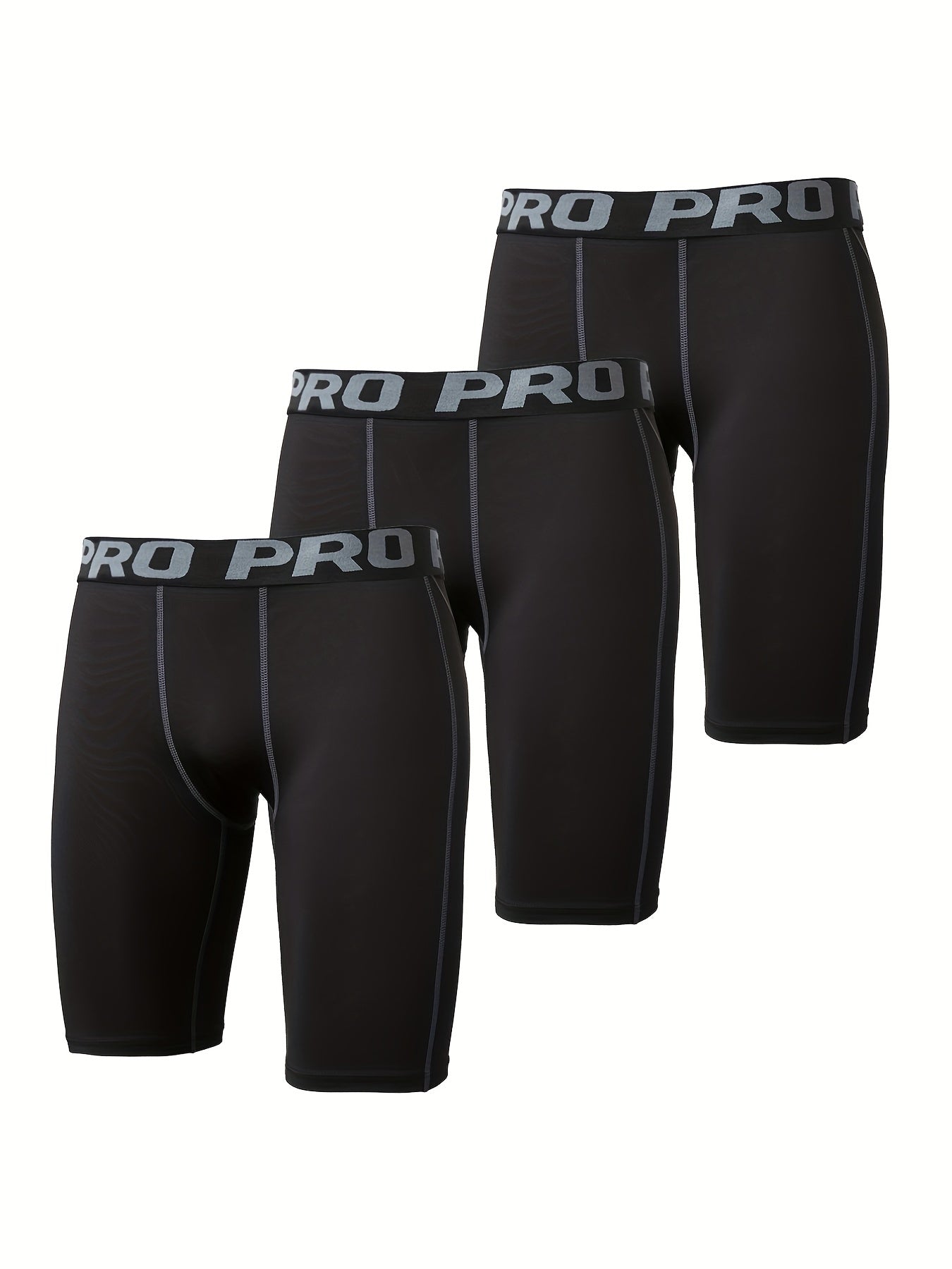3pcs Men's Quick Drying Compression Fitness Shorts
