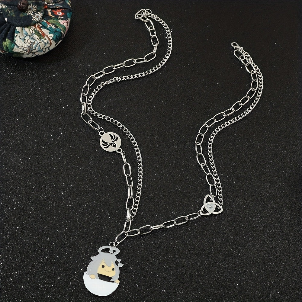 Cartoon Character Enamel Pendant Necklace Jewelry Gift