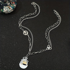 Cartoon Character Enamel Pendant Necklace Jewelry Gift