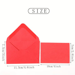 100 Mini Envelopes & 100 Blank Cards - Colorful Flat Cards for Weddings