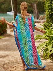 African Ethnic Print Boho Cover Up Dress