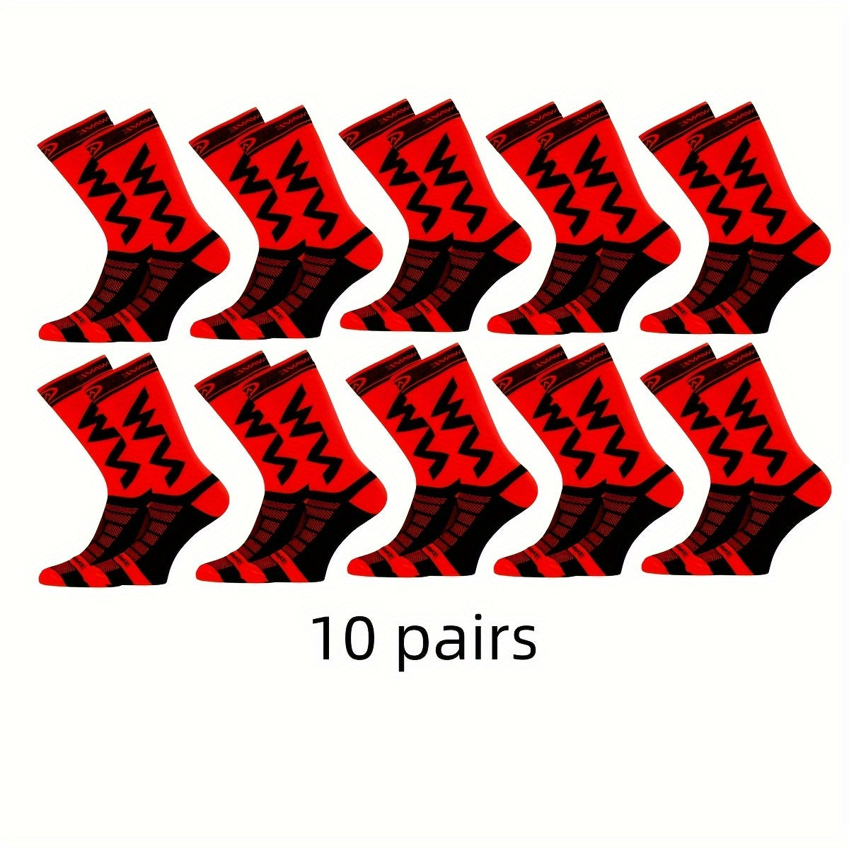 10 Pairs Men's Mid Crew Sport Socks Sweat Absorbing Nylon Blend Comfy Breathable