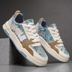 Men's Smile Letter Skate Shoes Lace Up Sneakers