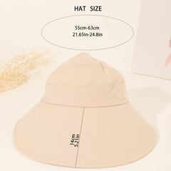 Beige Reversible Visor Hat UV Protection Sunscreen Travel Beach Hat