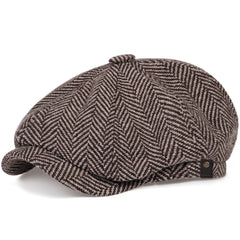 Men's Striped Newsboy Cap - Stylish and Classic Gatsby Hat