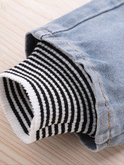Girls Striped Denim Jeans for Autumn Winter