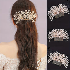 Boho Wedding Hair Vine Flower Clip with Pearls