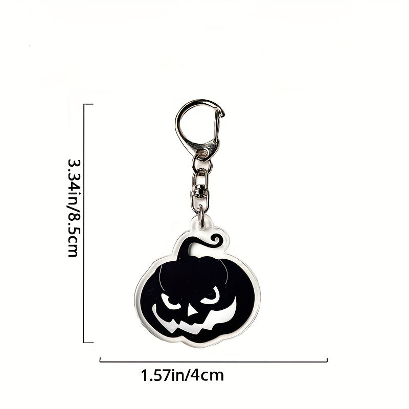 Halloween Pumpkin Bat Keychain Acrylic Key Ring Decoration