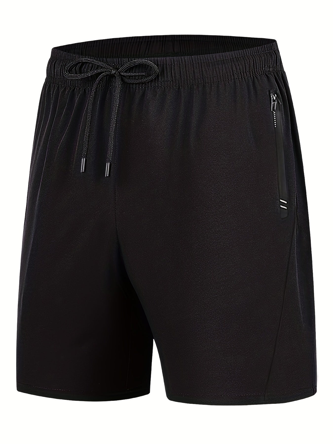 Men's Solid Breathable Shorts with Pockets - Elastic Waist