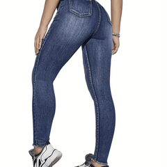 High Rise Skinny Jeans Women Distressed Denim Pants