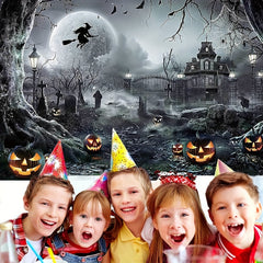 Halloween Decoration Banner 109x179cm Spooky Happy Halloween Pumpkin Backdrop
