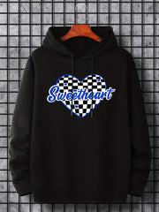 Men's Sweetheart Print Hoodie Casual Stretch Hooded Sweatshirt