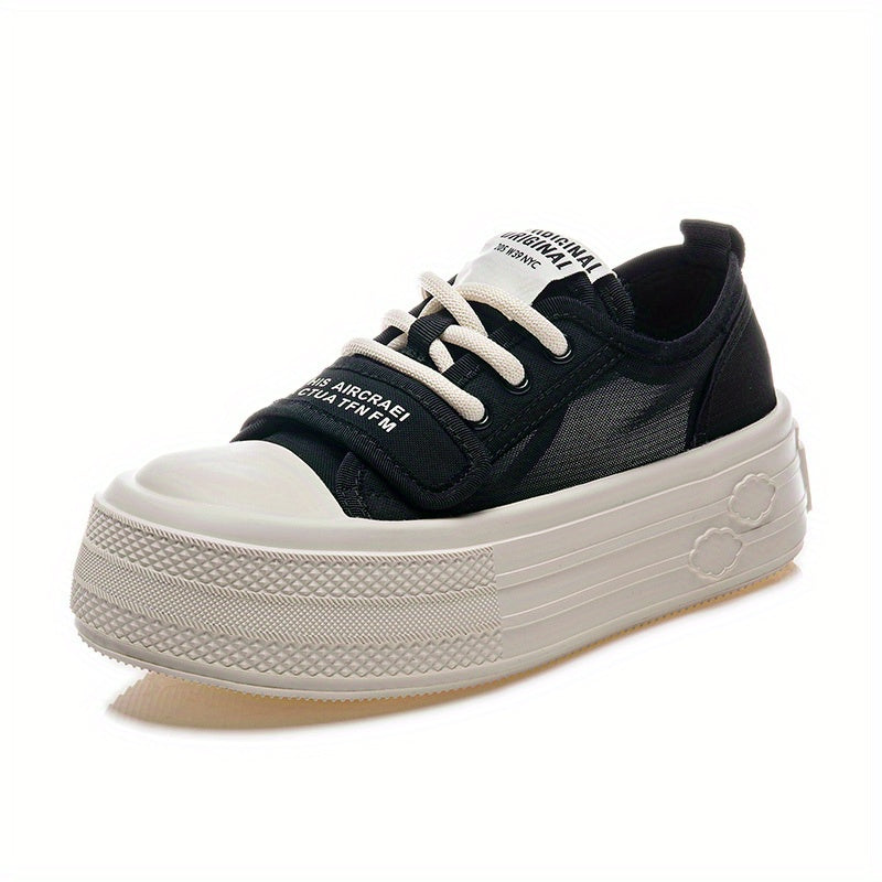 Women's Thick Bottom Sport Shoes Lace Up Board Shoes