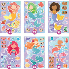 12 Mermaid Stickers Party Favors Make Your Own Mermaid Face Stickers