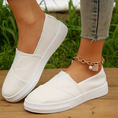 Women's Canvas Slip On Outdoor Shoes Lightweight Low Top Sneakers